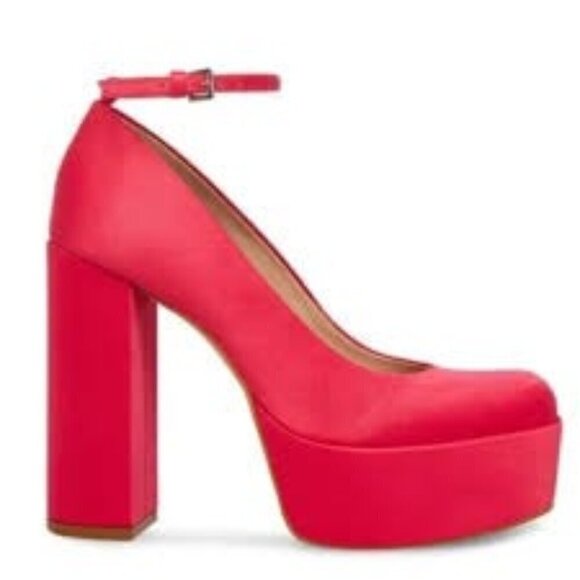 Steve Madden Artem hot pink platform ankle strap heels size 7.5 - Picture 1 of 8
